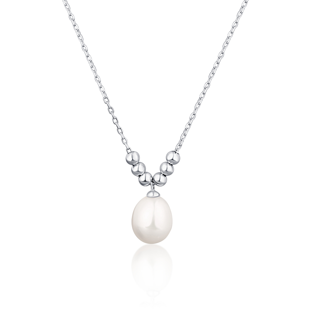 JVD Dámský stříbrný náhrdelník s perlou SVLN0351XD2P145