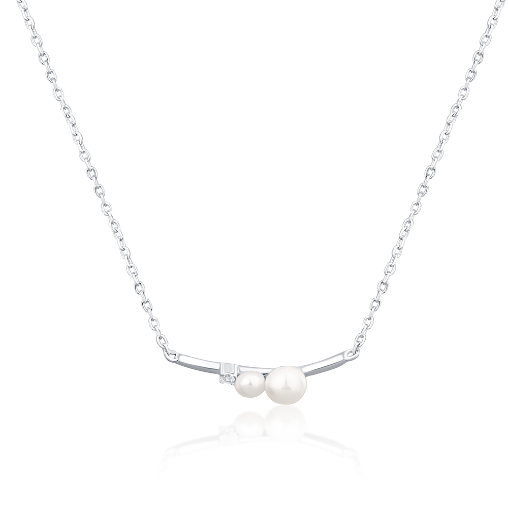 JVD Dámský stříbrný náhrdelník s perlami SVLN0347XD2P145