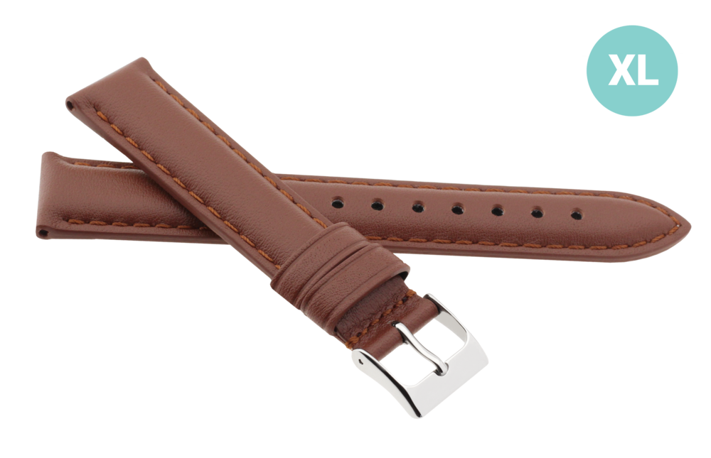 JVD Kožený unisex hnědý řemínek na hodinky R41302/12XL