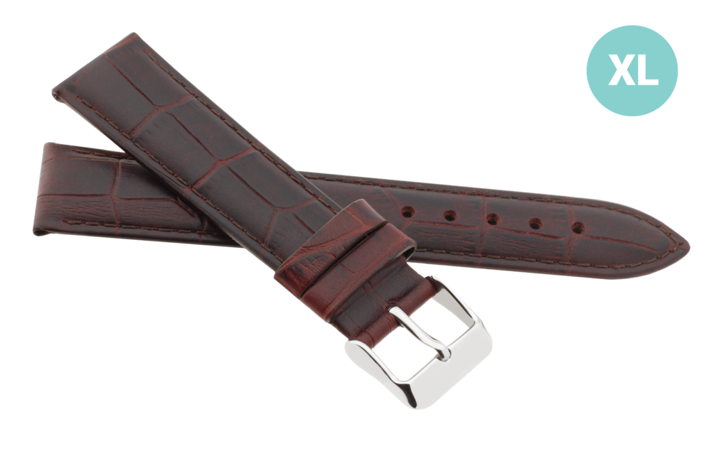 JVD Kožený unisex hnědý řemínek na hodinky R41702/18XL