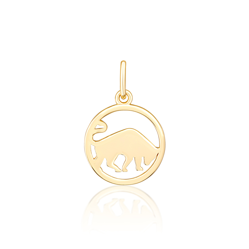  JVD Stříbrný pozlacený přívěsek - znamení BÝK v kolečku SVLP1080X61GOBY