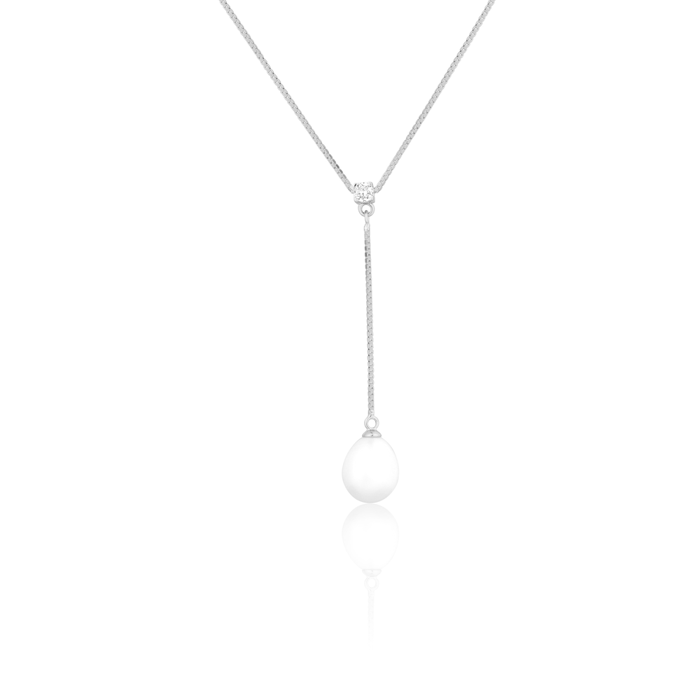 JVD Dámský stříbrný náhrdelník s perlou SVLN0559SD2P145