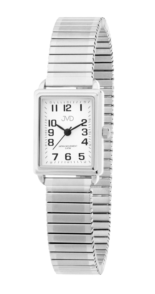 JVD Elegantní hranaté ocelové hodinky JVD steel J4072.3 - unisex s pérovacím páskem