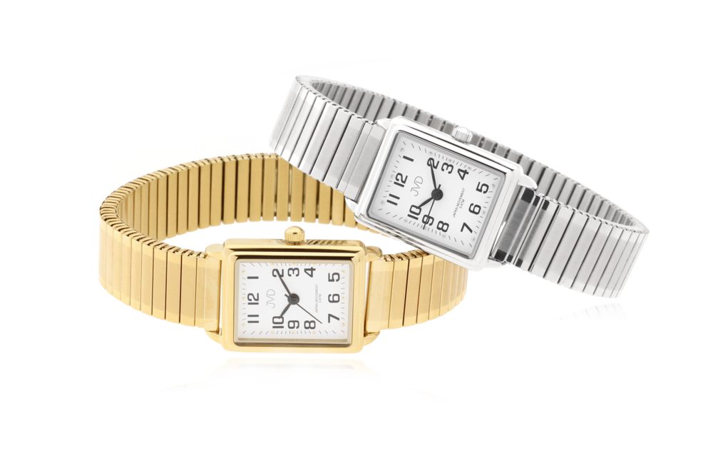 JVD Elegantní hranaté ocelové hodinky JVD steel J4072.3 - unisex s pérovacím páskem