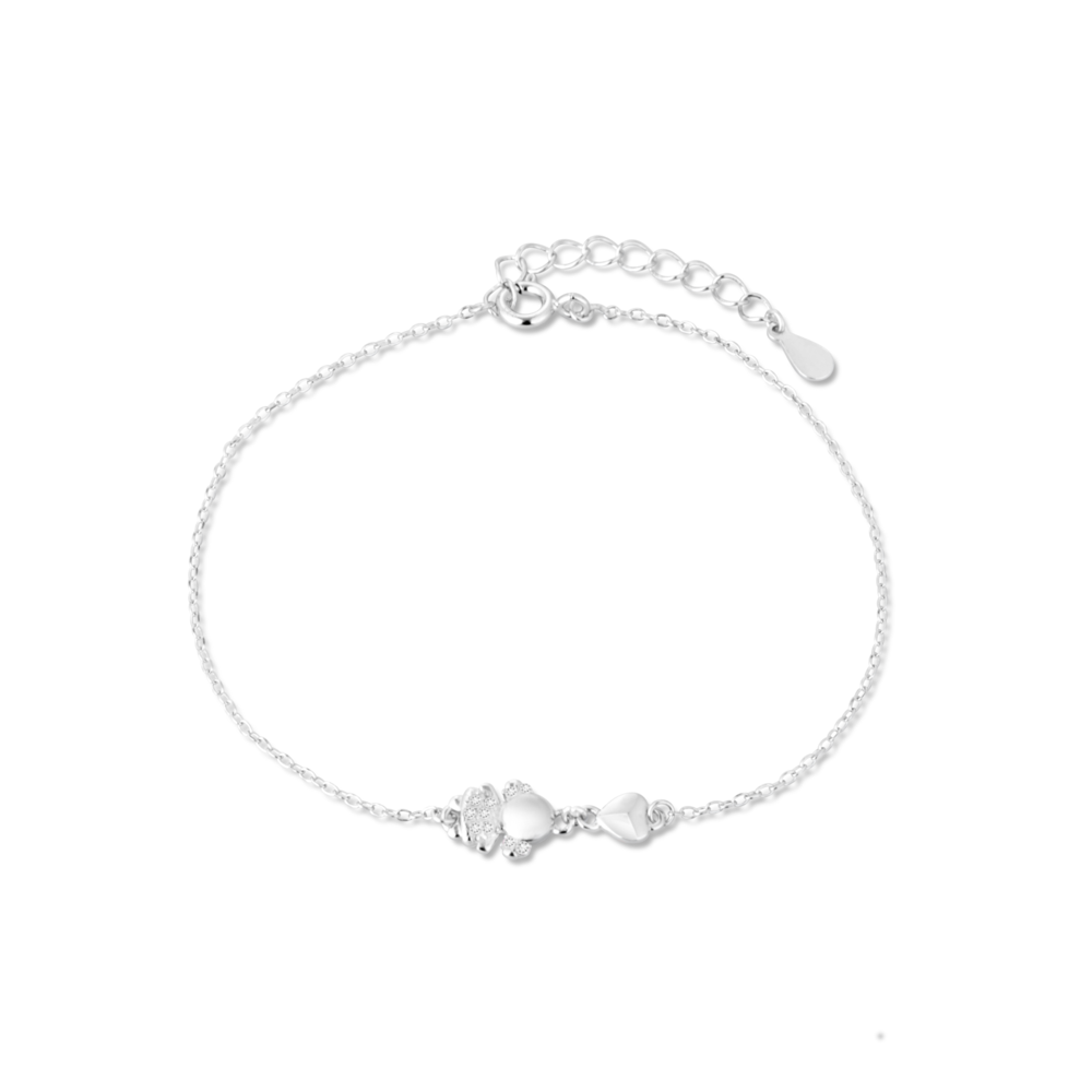 JVD Dámský stříbrný náramek s bílými perlami SVLB0370SH2BI16