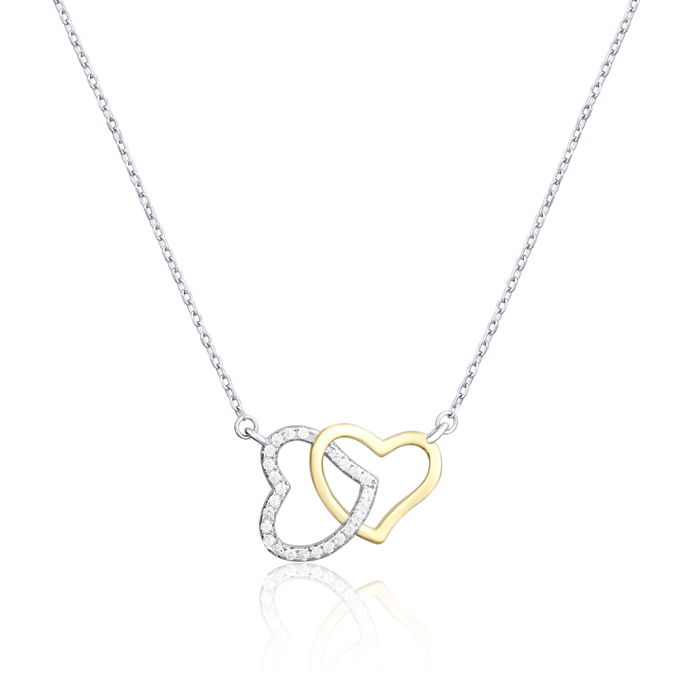 JVD Dámský stříbrný rose gold náhrdelník SVLN0415XH2GO45