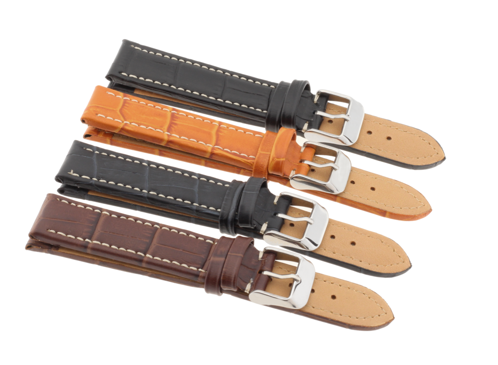 JVD Unisex černý kožený řemínek na hodinky R14501/30