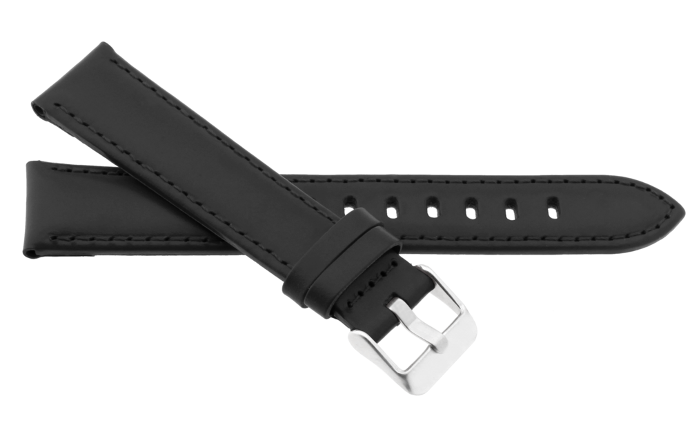 JVD Pánský černý kožený řemínek na hodinky R23901/20