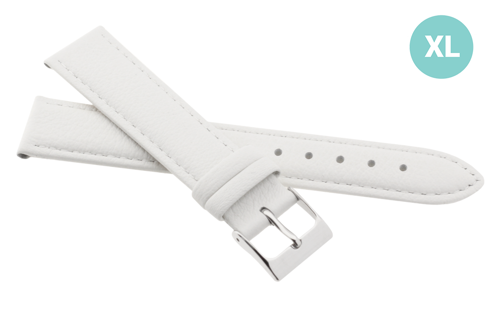 JVD Dámský bílý kožený řemínek na hodinky R41404/22XL