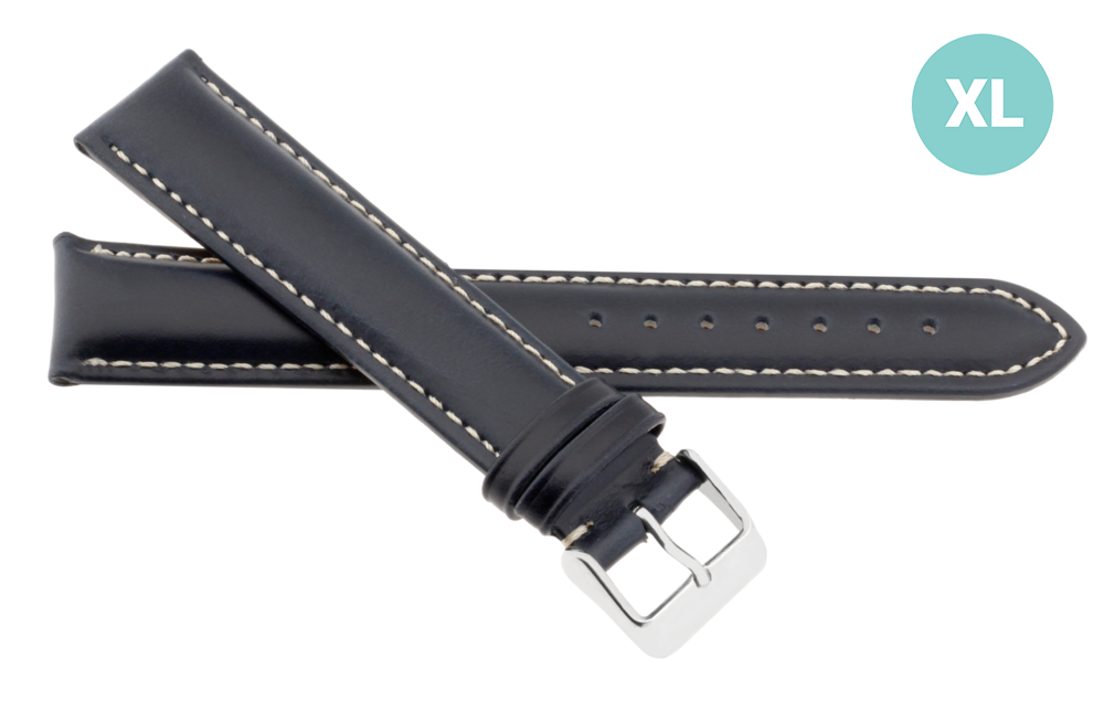 JVD Pánský kožený černý řemínek na hodinky JVD R36009/20XL