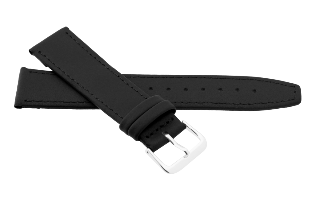 JVD Pánský kožený černý řemínek na hodinky R23001/20