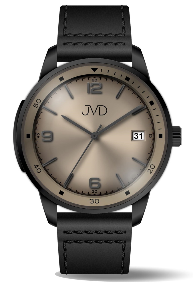 JVD Pánské voděodolné ocelové hodinky s černým řemínkem JVD JC417.3