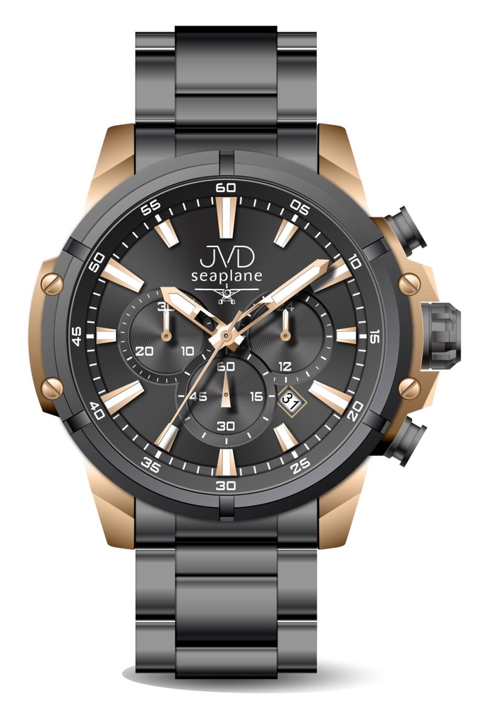 JVD Pánské vodotěsné ocelové náramkové hodinky (chronograf) JVD JC635.2