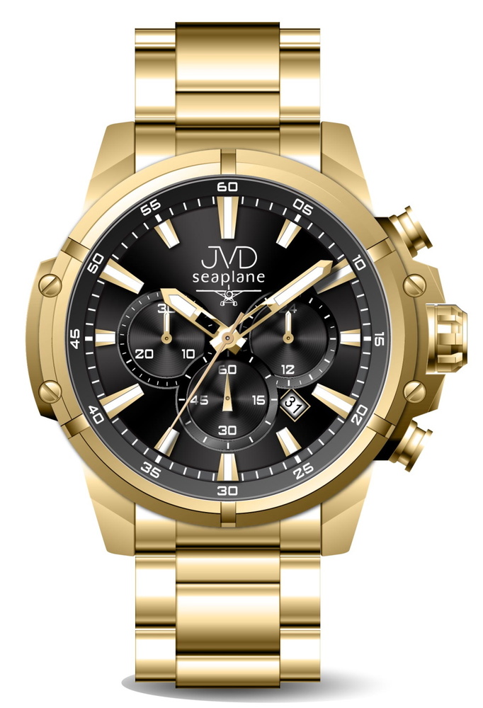 JVD Pánské vodotěsné ocelové náramkové hodinky (chronograf) JVD JC635.4