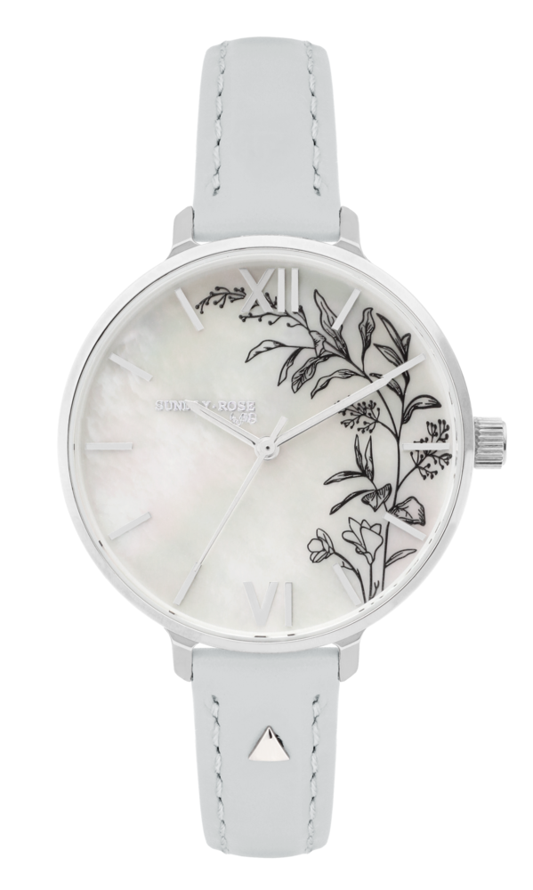 JVD Dámské květinové designové ocelové hodinky SUNDAY ROSE Winter SUN-S26