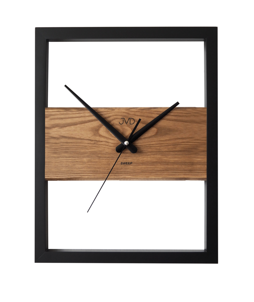 JVD Dřevěné designové hranaté tiché hodiny JVD NS22005/78XL