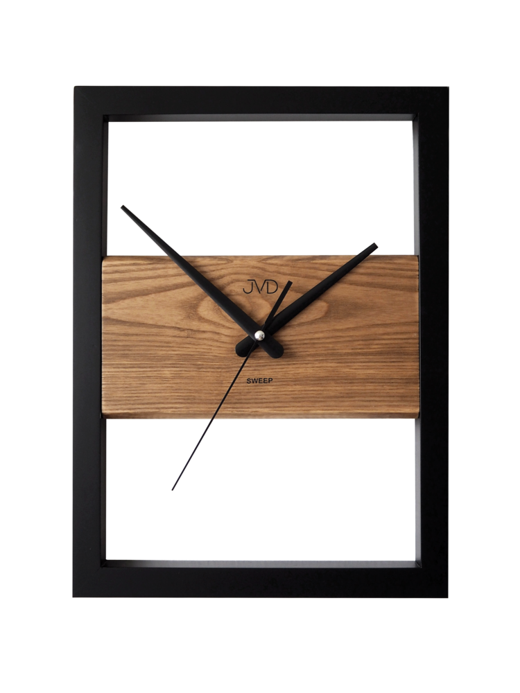 JVD Dřevěné designové hranaté tiché hodiny JVD NS22005/78