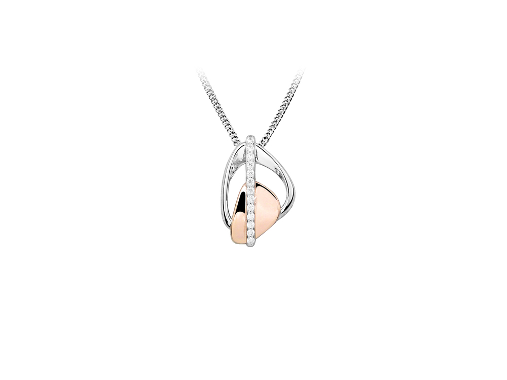 JVD Dámský stříbrný přívěsek se zirkony rose gold SVLP0658SH8BK00