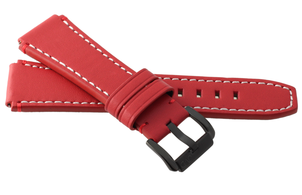 JVD Pánský červený prošívaný kožený řemínek na hodinky RJE1010.2