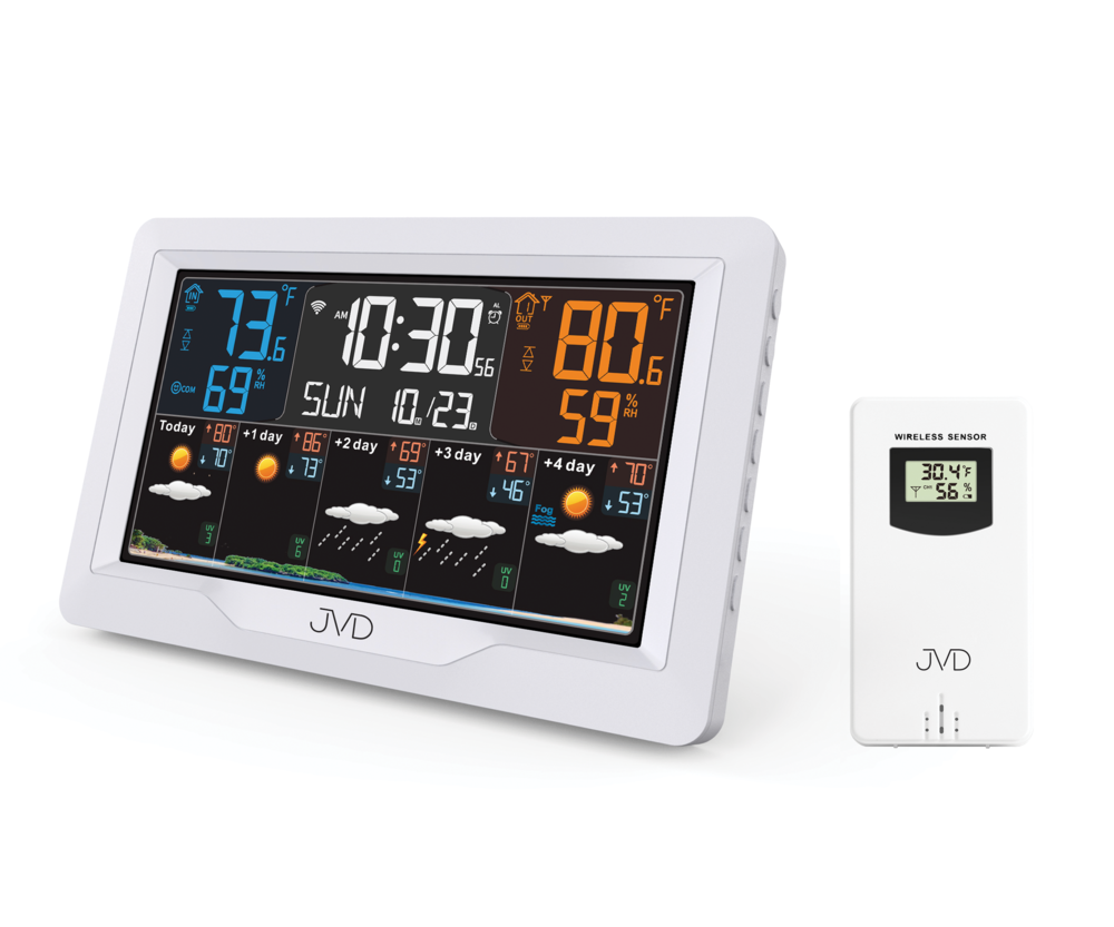 JVD Barevná digitální rádiem řízená meteorologická stanice JVD RB3390.2