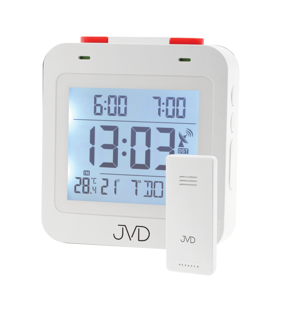 JVD Bílý rádiem řízený budík JVD RB3552.1