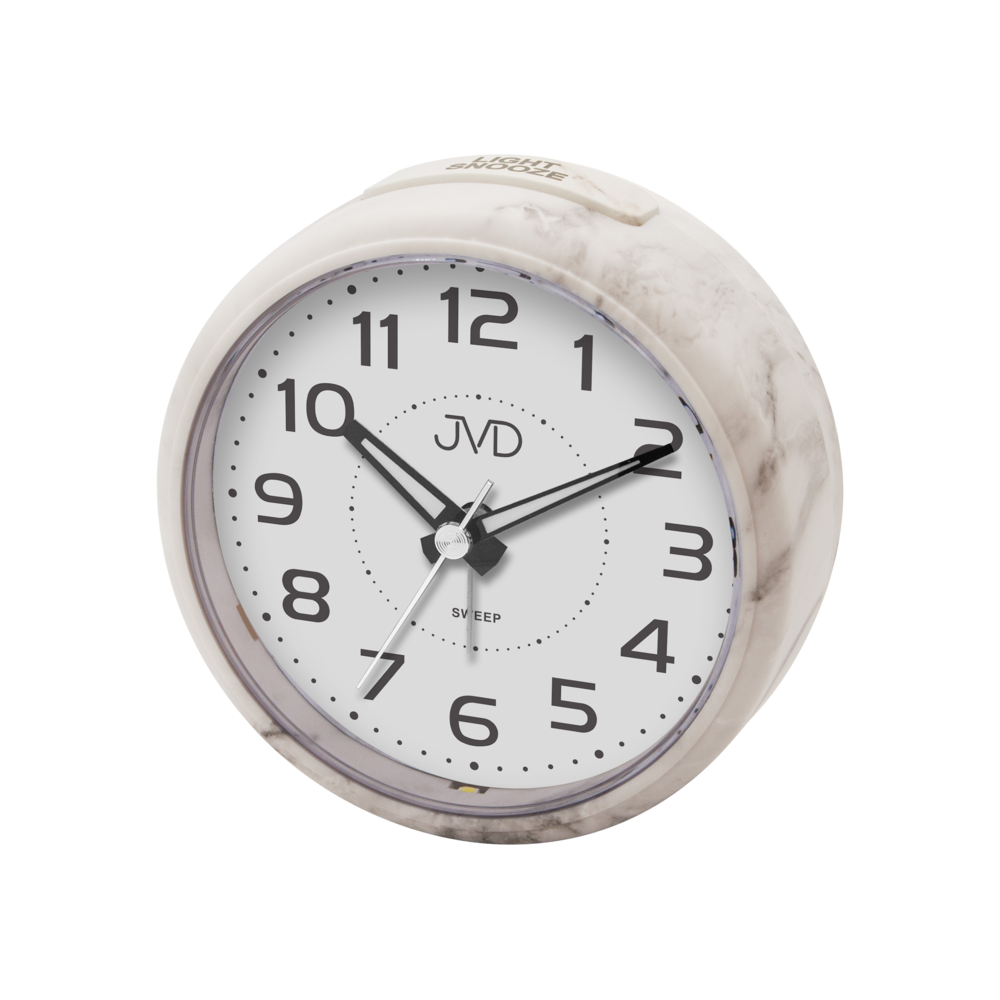 JVD Netikající tichý bateriový budik v imitaci kamene JVD SRP006.1