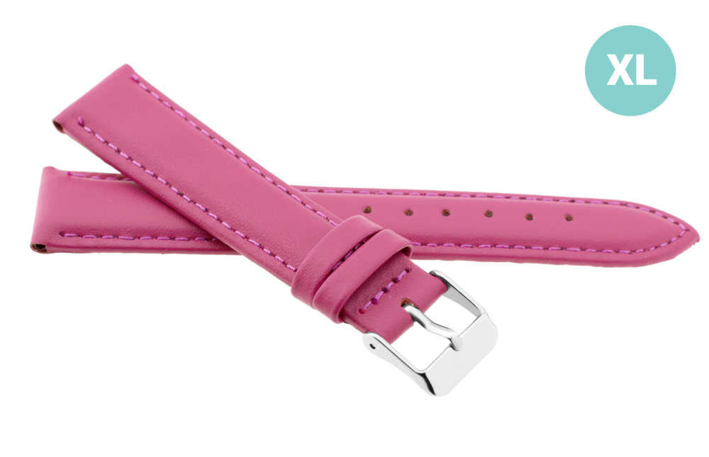 JVD Dámský růžový kožený prošívaný řemínek na hodinky R17423/12XL