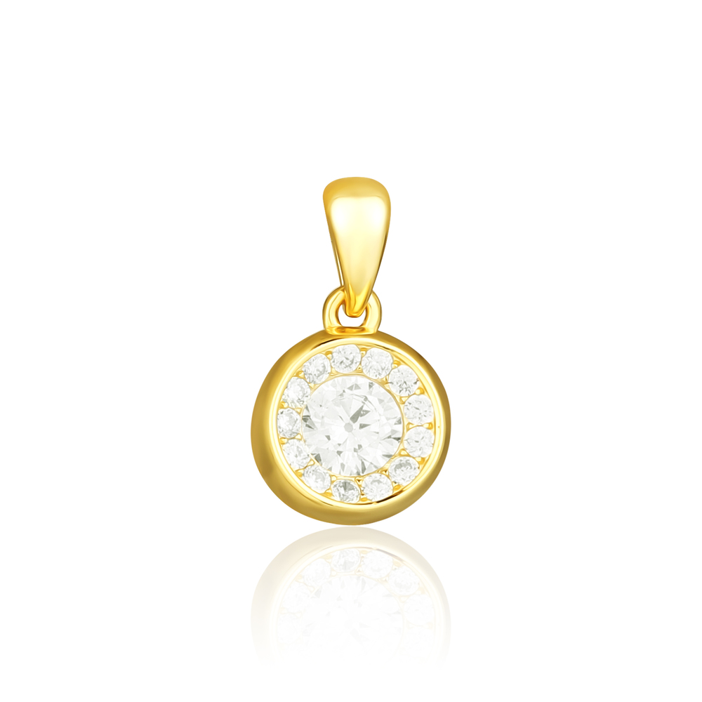 JVD Dámský stříbrný pozlacený přívěsek se zirkony SVLP0861XE9GO00