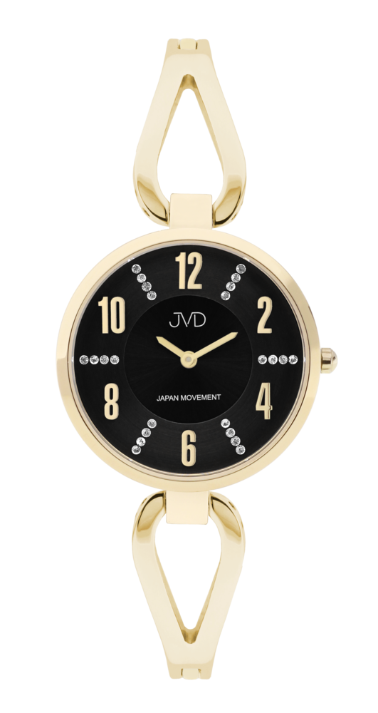 JVD Dámské ocelové náramkové hodinky s černým číselníkem JVD JC073.8
