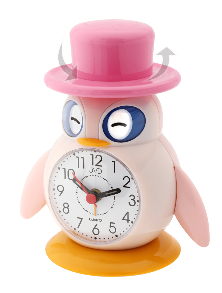 JVD Dětský růžový budík JVD SR52.2 - tučňáček