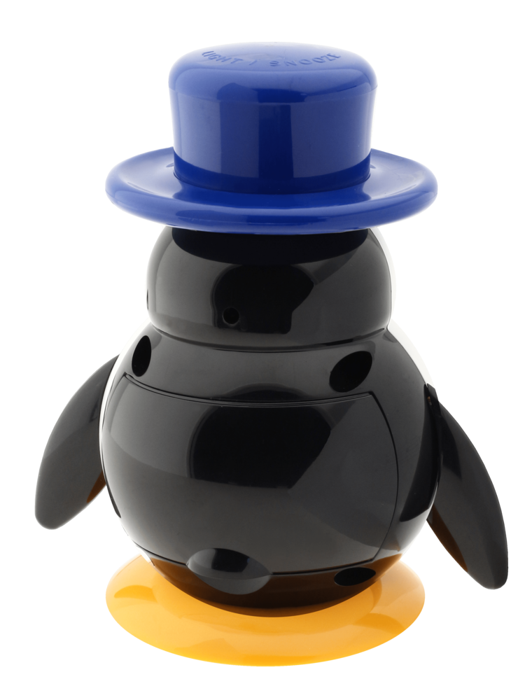 JVD Modrý dětský budík JVD SR52.5 - tučňák s kloboukem