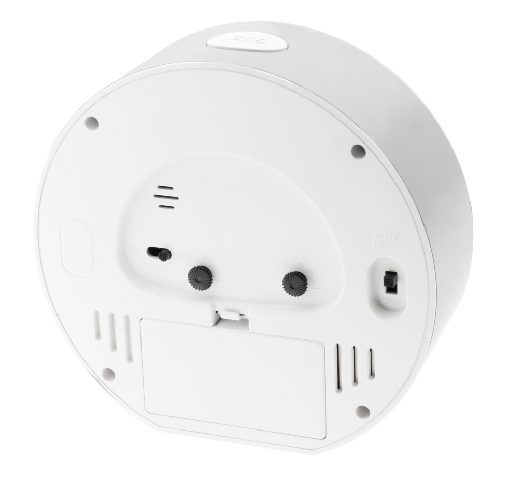 JVD Tichý netikající ručkový budík s teploměrem JVD SRP056.2