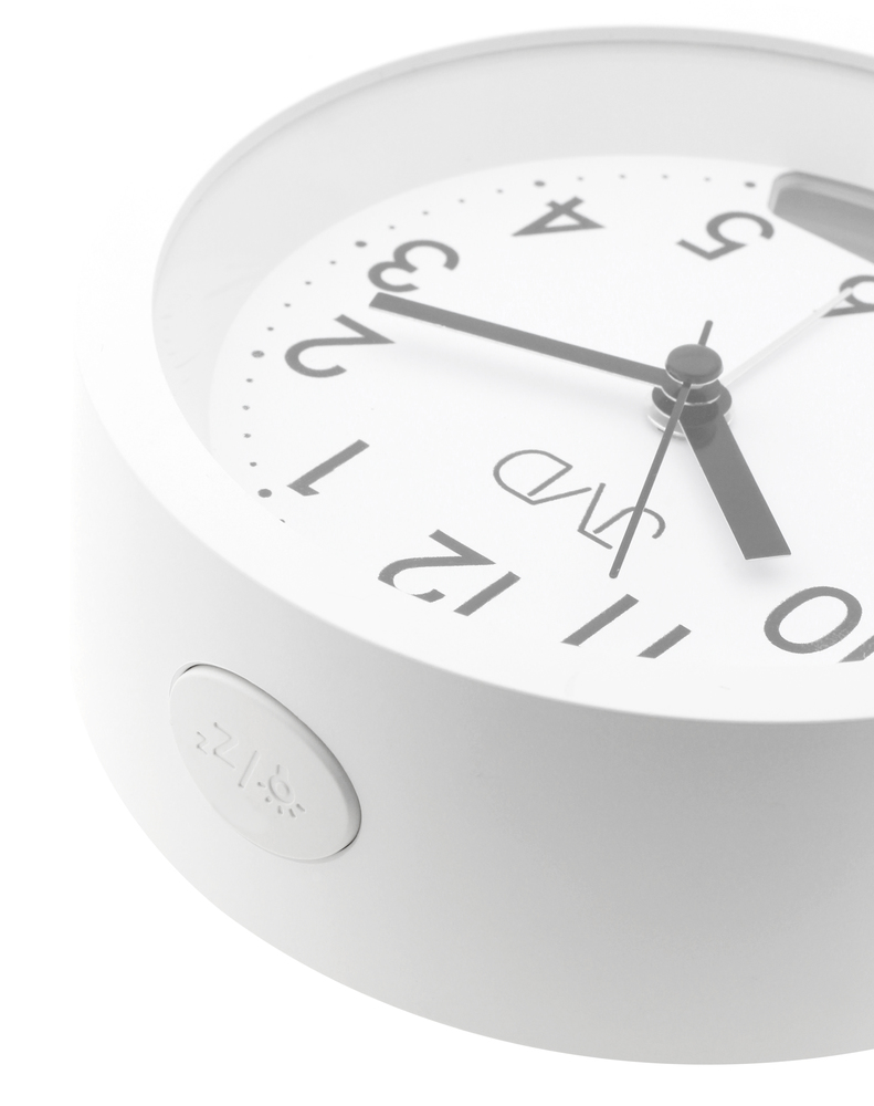 JVD Tichý netikající ručkový budík s teploměrem JVD SRP056.1