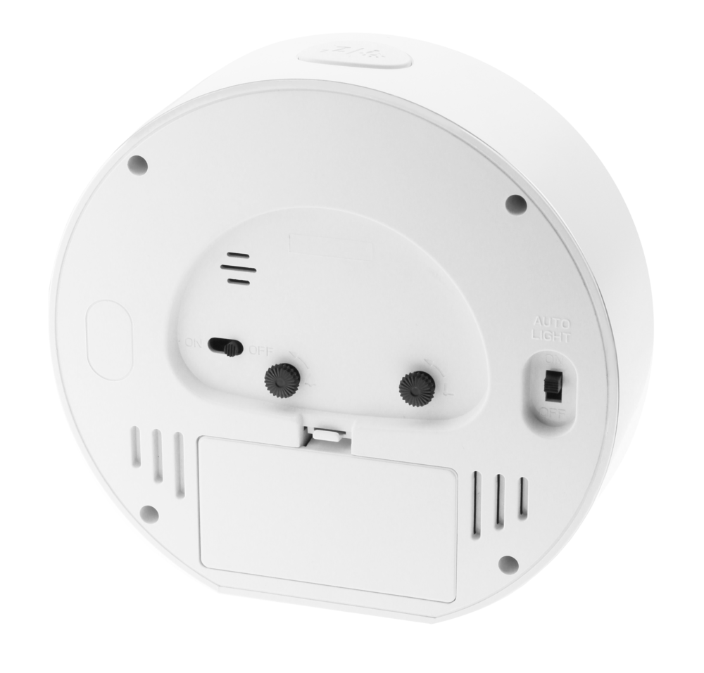 JVD Tichý netikající ručkový budík s teploměrem JVD SRP056.1