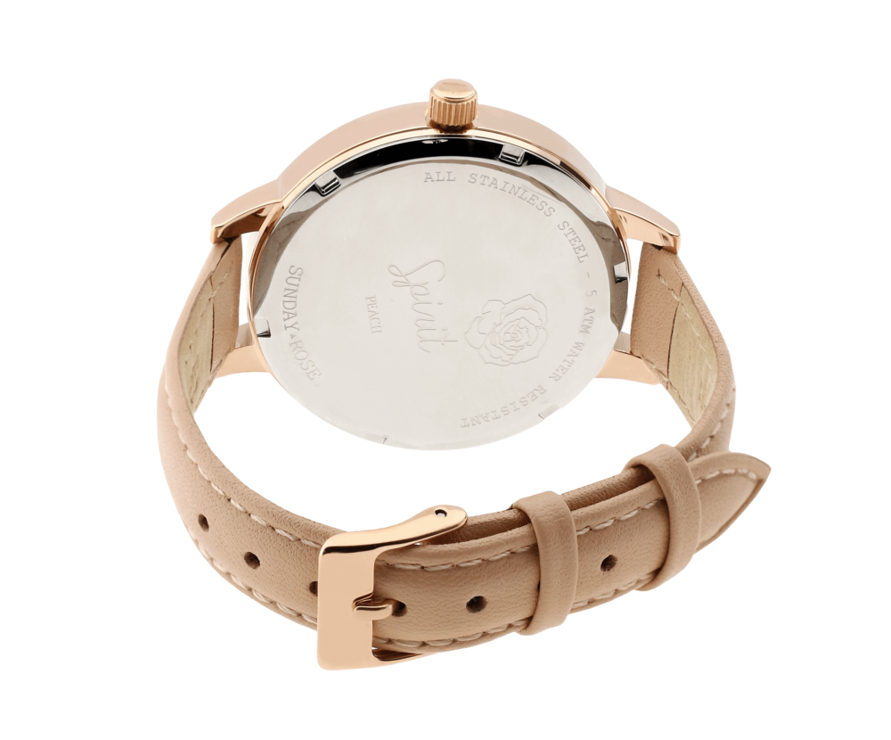 JVD Dámské elegantní náramkové hodinky SUNDAY ROSE Spirit PEACH SUN-S06