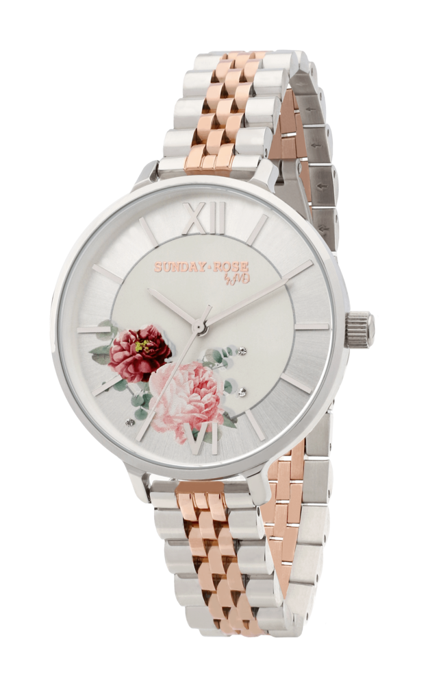 JVD Dámské elegantní náramkové hodinky SUNDAY ROSE Spirit BICOLOR SUN-S12