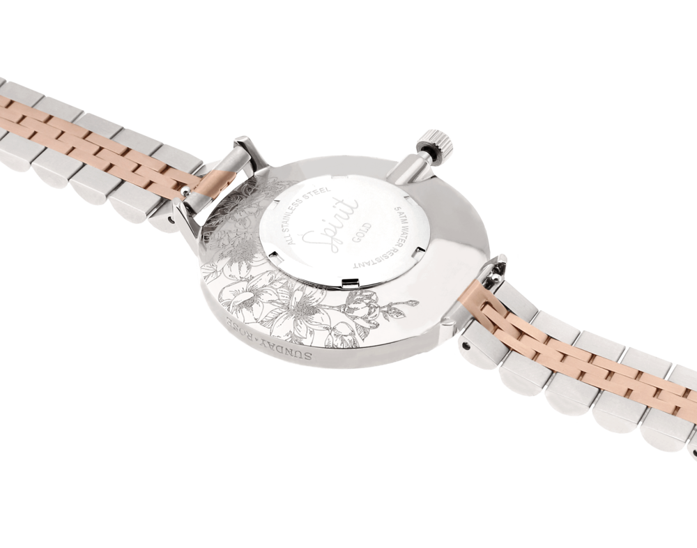 JVD Dámské elegantní náramkové hodinky SUNDAY ROSE Spirit BICOLOR SUN-S12