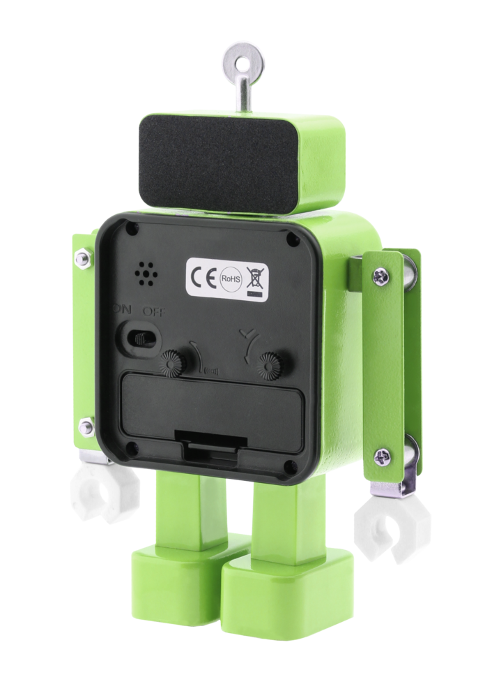 Tichý zelený netikající dětský budík JVD ROBOT SRP2305.1