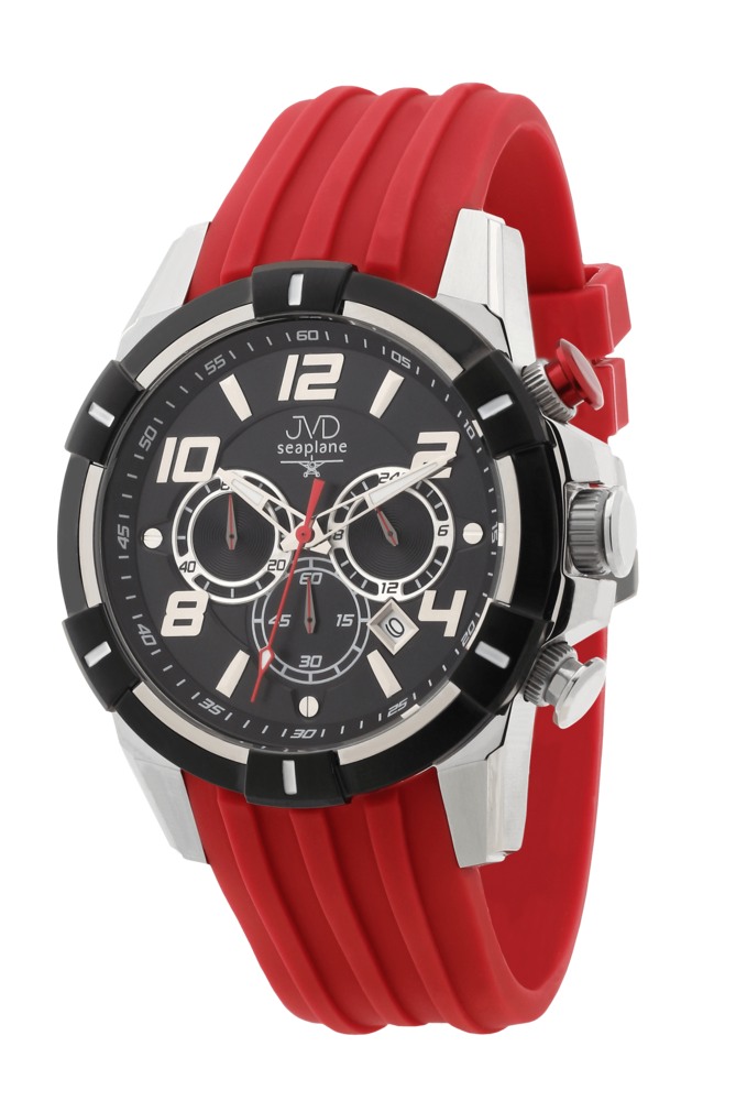 JVD Sportovní pánské vodotěsné červené náramkové hodinky JVD JE1007.3