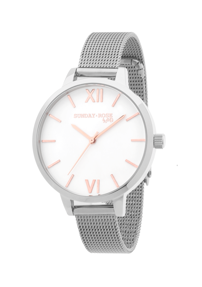 SUNDAY ROSE Dámské elegantní designové hodinky Fashion SILVER LOVE SUN-F04