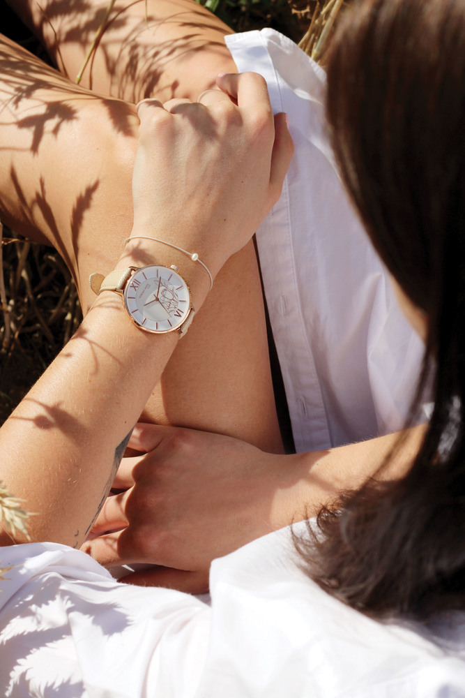 SUNDAY ROSE Dámské luxusní designové hodinky SUNDAY ROSE Fashion Tulip Leather SUN-F08