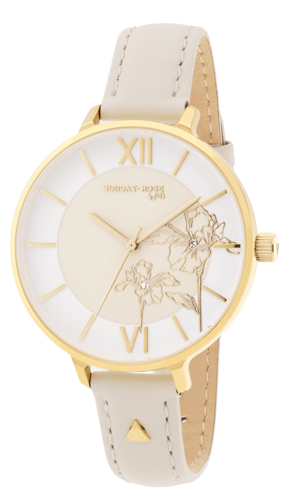 SUNDAY ROSE Dámské luxusní designové hodinky SUNDAY ROSE Fashion Iris Leather SUN-F12