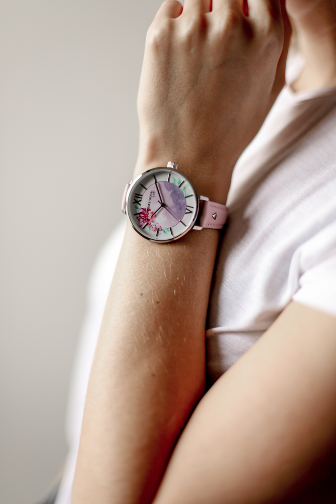 SUNDAY ROSE Dámské elegantní náramkové hodinky  Enchanted Early Sunrise Leather SUN-E02