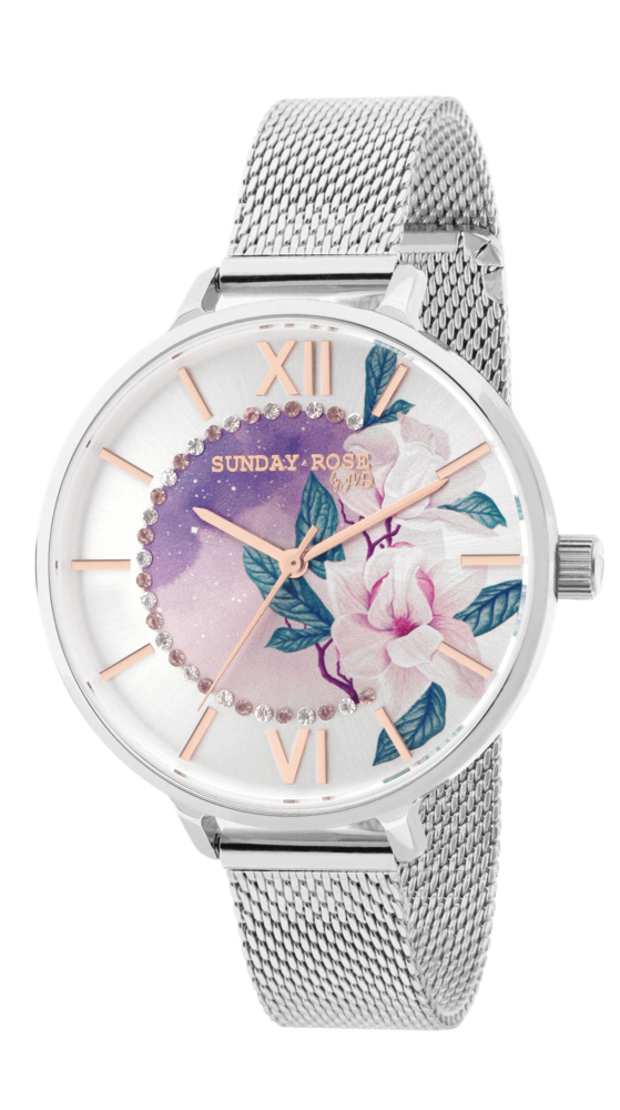 JVD Dámské elegantní náramkové hodinky SUNDAY ROSE Day Dream SUN-E09
