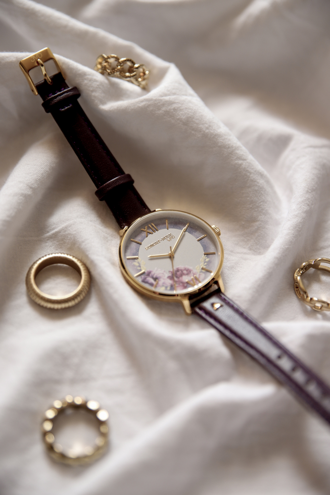 SUNDAY ROSE Dámské elegantní náramkové hodinky Enchanted Midnight Sky Leather SUN-E06