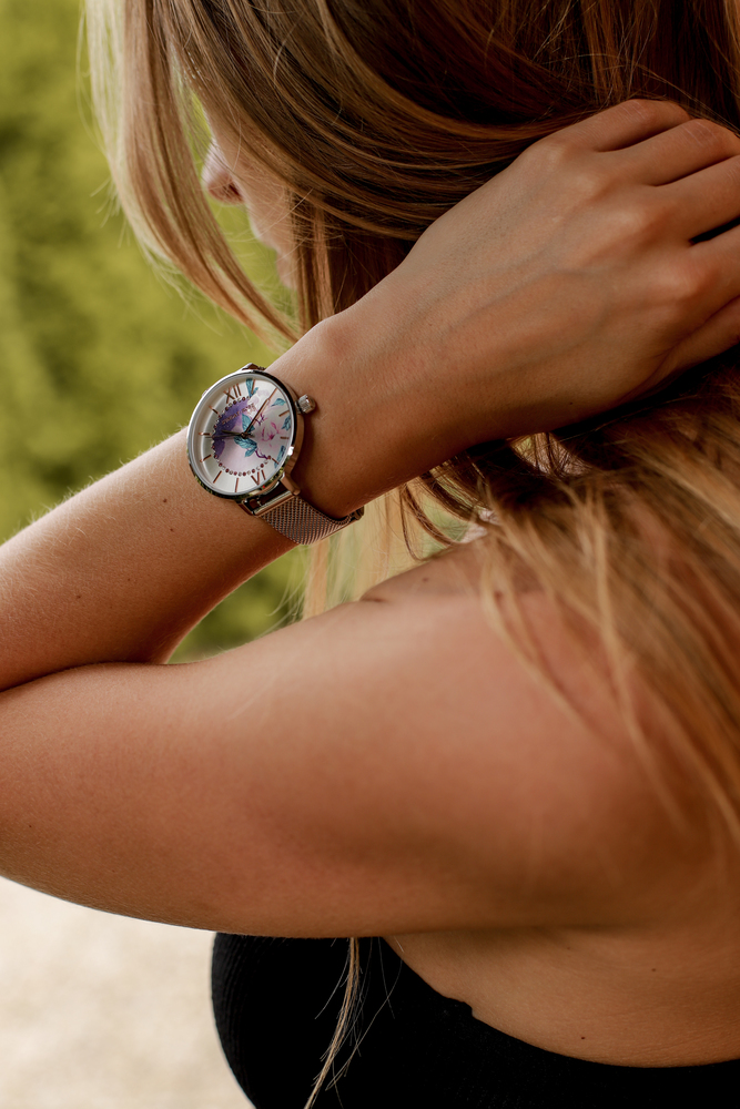 JVD Dámské elegantní náramkové hodinky SUNDAY ROSE Day Dream SUN-E09