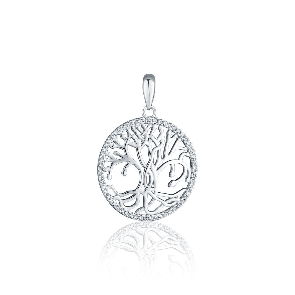 JVD Dámský stříbrný přívěsek se zirkony strom života SVLP1155X61BI00