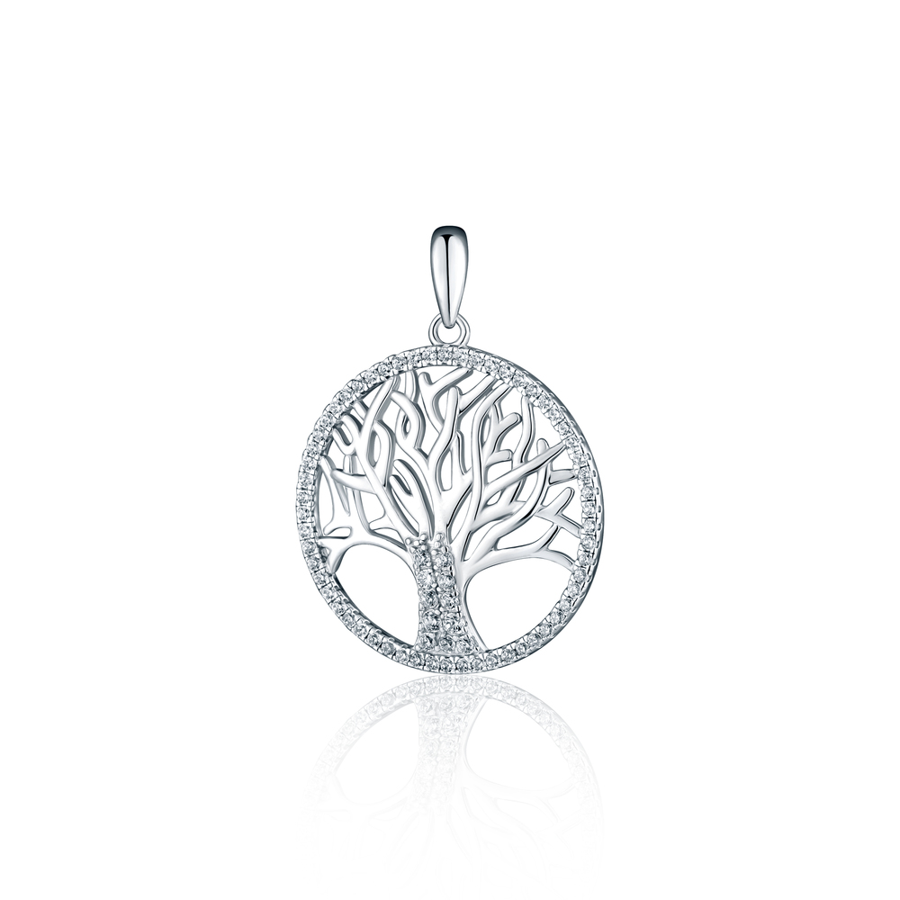 JVD Dámský stříbrný přívěsek strom života se zirkony SVLP0202X61BI00