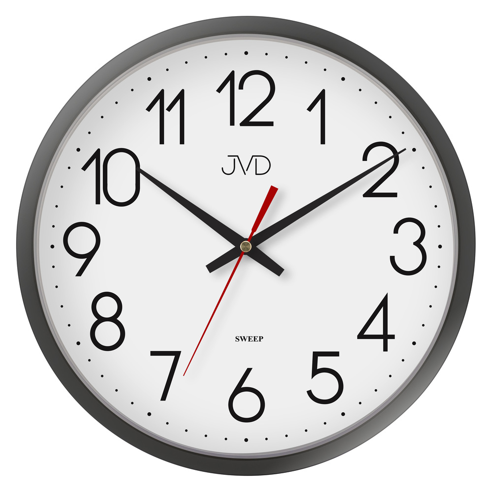 JVD Šedé netikající kulaté hodiny JVD HP614.3