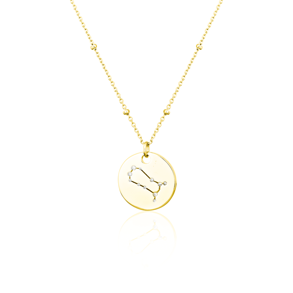 JVD Dámský stříbrný pozlacený náhrdelník se zirkony KOZOROH SVLN0327XH2GOKO